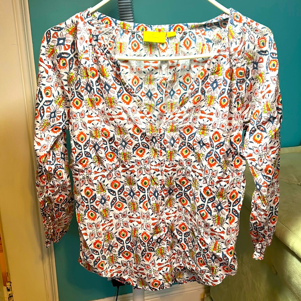 Roller Rabbit boho peasant blouse xs